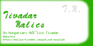 tivadar malics business card